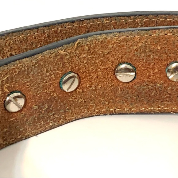Nocona Black Leather Belt with Conchos and Rhinestones Western Belt Size 35 - Picture 6 of 15